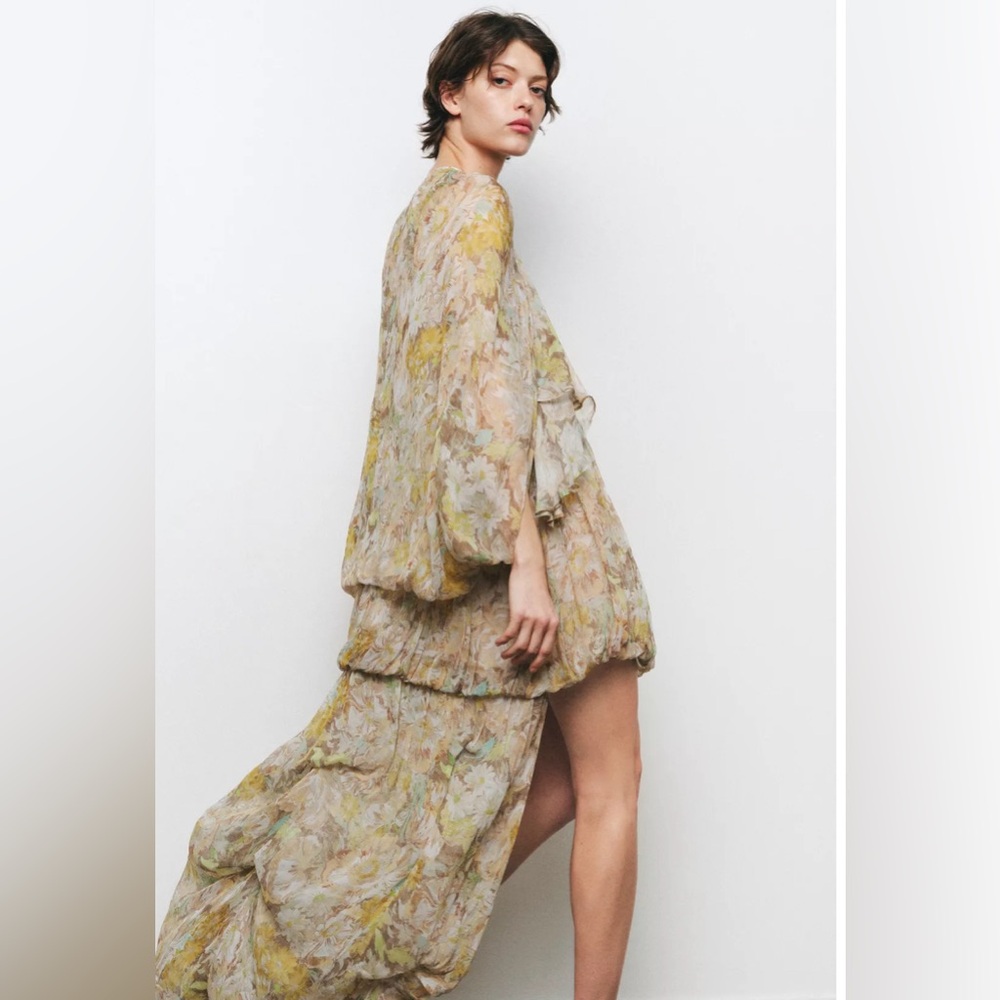 Zara ZW Collection Floral Print dress size S NWT Absolutely gorgeous❣️ - Picture 5 of 8